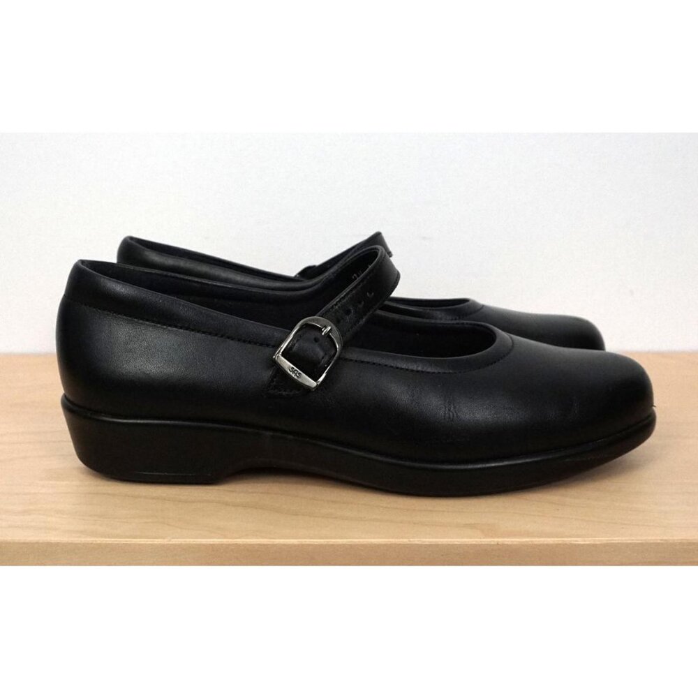 SAS Maria Mary Jane Tripad Size Comfort Foot Bed Shoes Black Leather 7.5 N